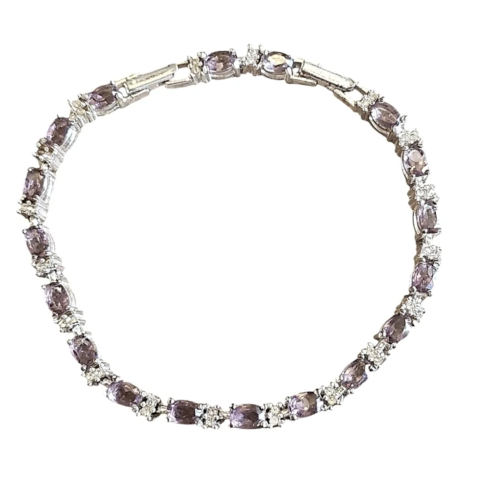 AVON February Birthstone Elegant Tennis Bracelet With Amethyst Purple